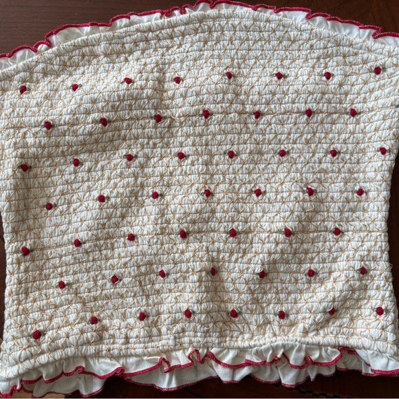 Free People Field of Roses Smocked  tube top NWT - Picture 6 of 8